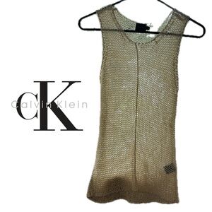 Calvin Klein Tan Net Mesh Top 🪢